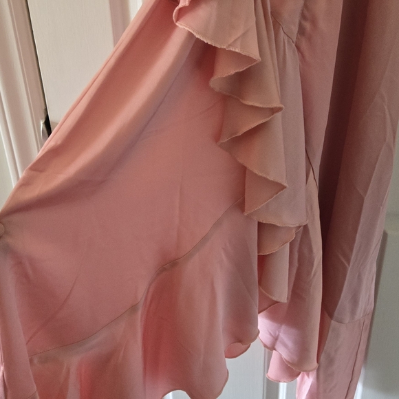 NWT Satin Frill Midi Wrap Dress, Rose, Size 12 - Picture 14 of 14